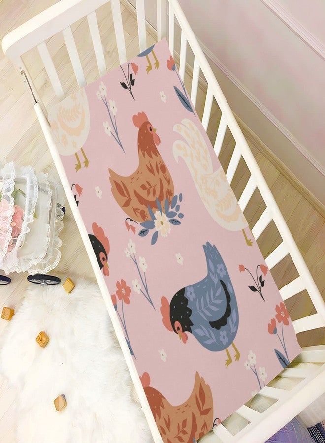 WELLDAY Cute Chickens Crib Sheets, Crib Sheets for Boys Girls, Breathable Soft Standard Toddler Crib Sheet 39 X 27 Inches - Image 5